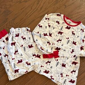 Place Adult Pajama Set with Red and Black Moose Print